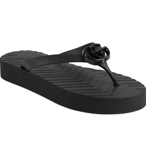 gucci flip flops black|Gucci platform flip flops.